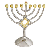 Hanoukia en métal Magen David couleur or 