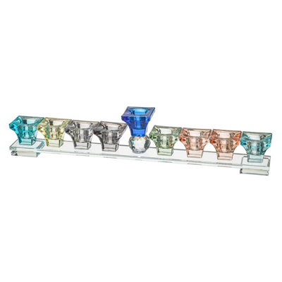 Hanoukia en cristal multicolore