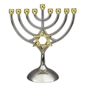Hanoukia en métal Magen David couleur or 