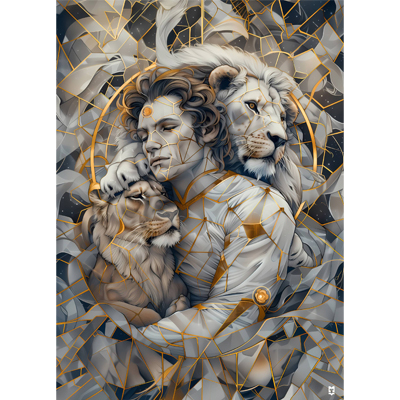 Tableau " Daniel and the lions "