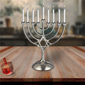 Hanoukia en métal Magen David couleur or 